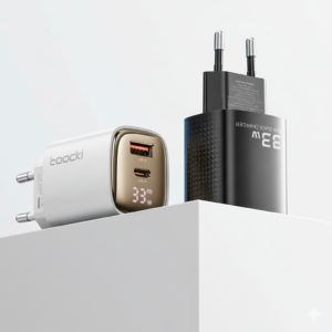 Toocki 33W GaN Dual Port Fast Charger with Digital Display (Type-C + USB-A)