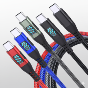 60W Fast Charging LED Display Cable (Nylon Braided) – USB to Type-C